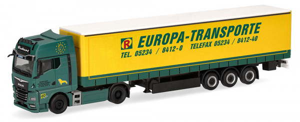 Herpa 319874 - MAN TGX GX Gardinenplanen-Sattelzug "Rubart Europa-Transporte"