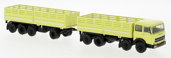 Brekina 58532 - Fiat 691, Millepiedi, LKW Hängerzug hellgrün, schwarz