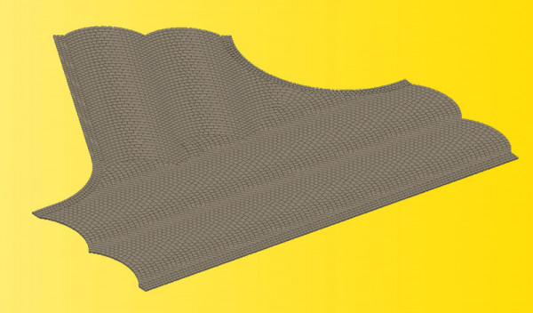 Vollmer 48242 - Straßenplatte Kopfsteinpflaster, 60°Grad- Einmündung, L 22 x B 19,5 cm