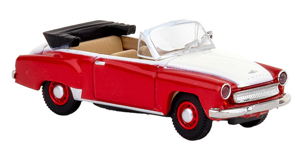 Brekina 27054 - Wartburg 311 Cabrio, rot/weiß