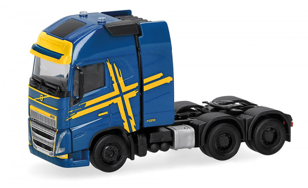 Herpa 318624-003 - Volvo FH 16 GL XL 2020 Zugmaschine mit Schwerlastturm 3achs, blau