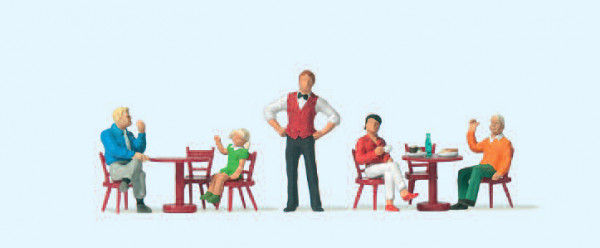 Preiser 10786 - Im Bistro 5 Figuren mit Sitzgarnitur