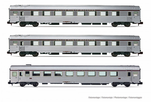 Arnold HN4498 - SNCF, 3-tlg. Set klimatisierter Reisezugwagen der Bauart „Mistral ´69“, TEE „Jules V