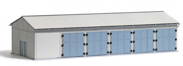 Busch 8808 - Fahrzeughalle 205 x 82 mm, 51 mm hoch, Bausatz