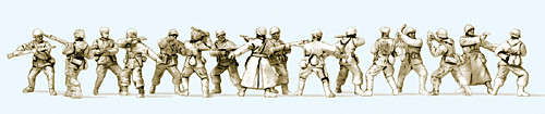 Preiser 72552 - Nahkampf Winteruniform Deutsches Reich UDSSR 1943-45 16 unbemalte Figuren Bausatz