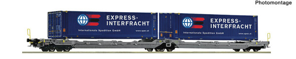 Roco 6600486 - EINSTELLER Doppel-Taschenwagen T3000 Ermewa + Express Interfracht E6