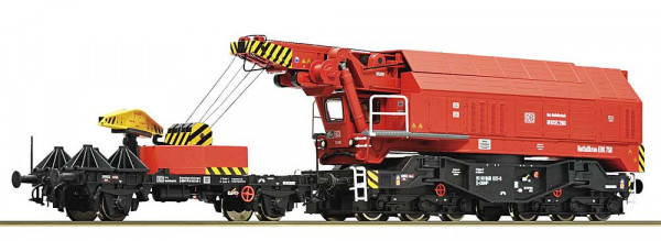 Roco 7310070 - DB-AG Digital-Eisenbahndrehkran EDK 750 rot, echte Betriebsfunktionen, digital gesteu