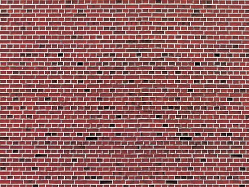 Vollmer 46042 - H0 Mauerplatte Klinker rot aus Karton, 25 x 12,5 cm, 10 Stück