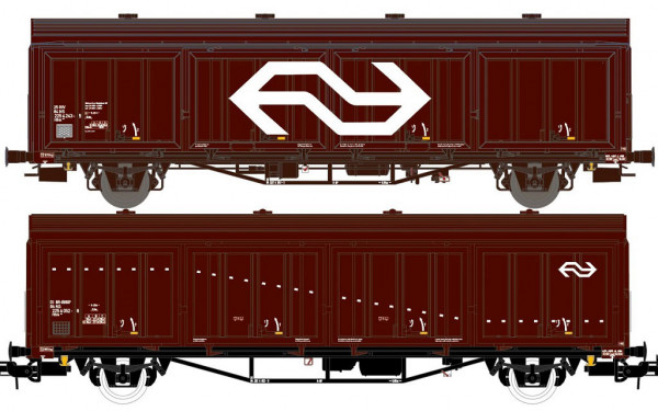 Exacttrain 20823 - NS Set 2-teilig gedeckte Güterwagen Hbis braun Ep. 4, EUROP
