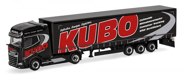 Herpa 318068 - DAF XG+ Gardinenplanen-Sattelzug "KUBO"