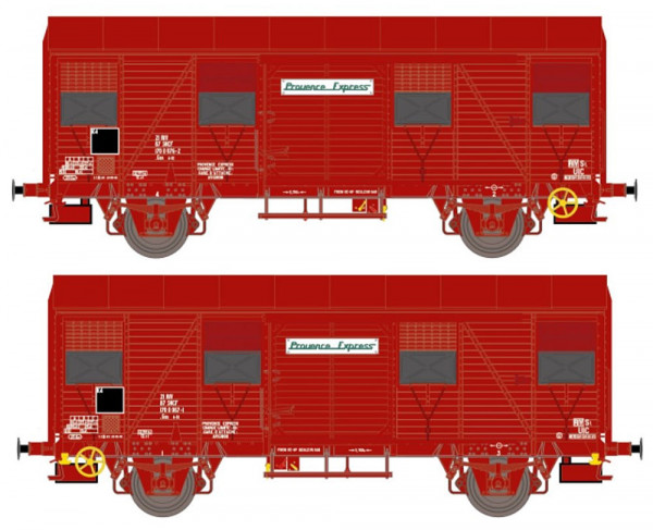 Exacttrain 20926 - 2-er set Provence Express Rotbraun Epoche IV Nr 21 RIV 87 SNCF 170 0 076-2 .Gss4