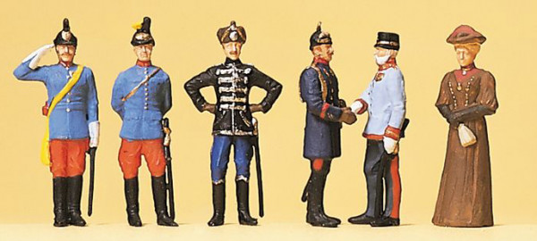 Preiser 12185 - Kaiser Wilhelm II. Kaiser Franz Joseph, Gefolge 6 teilig