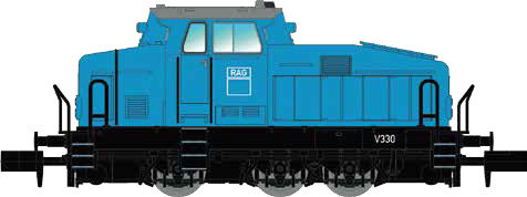 NME 123301 - Rangierdiesellok DHG 500 C "RAG", blau, DCC