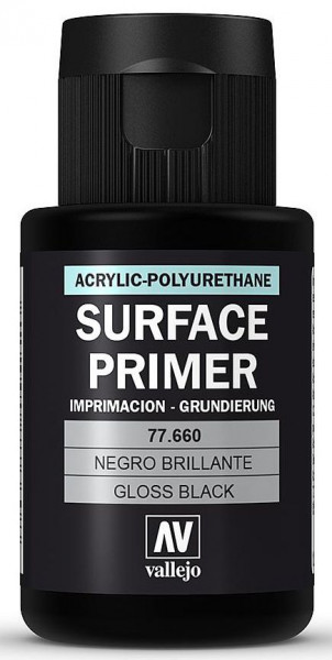 Vallejo 777660 - Grundierung, schwarz, glänzend, 32ml