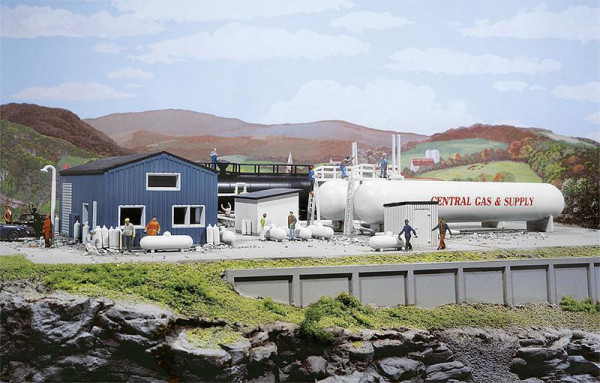 Walthers 533213 - Gashandel, mit Pumpenhaus, Rohre, Tanks und Bürogebäude