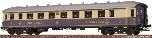 Brawa 46467 - DRG Schnellzugwagen 2.Klasse SB4ü-28 creme/blau Ep.2, "Rheingold", Digital extra