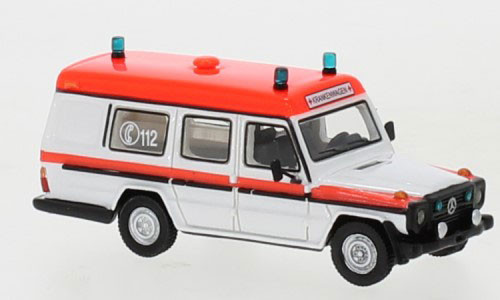 BoS-Modell BOS87826 - Mercedes G-Klasse Binz weiss, rot, 1985, Ambulanz,