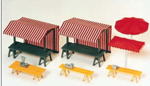 Preiser 17500 - MARKTSTÄNDE, MARKTSCHIRME,