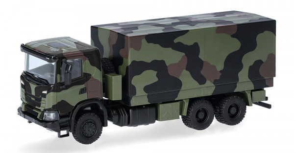 Herpa 747363 Scania XT17 Pritsche-Plane-LKW 6x6 "Bundeswehr"