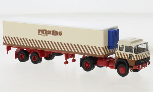 Brekina 83284 - Magirus 310 D 16 Kühlkoffer-SZ 1974, Ferrero,