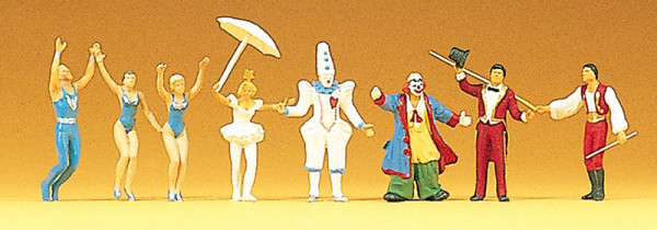 Preiser 20254 - Circusdirektor, Clowns, Dompteur und andere Artisten