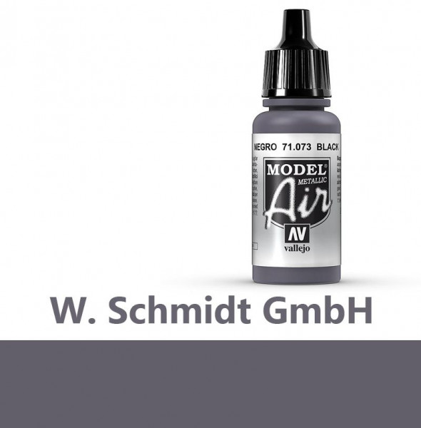 Vallejo 771073 - Model Air Schwarz, Metallic, 17 ml
