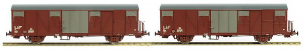 Exacttrain 20423 - SBB Set gedeckte Güterwagen Gbs mit Bremserbühne 2-teilig Ep.4b, Türen senkrecht