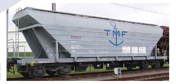 NME 517651 - TMF Getreidesilowagen Uagpps 80m³ "TMF", grau, geänd. Wag.nr., AC Ep.6