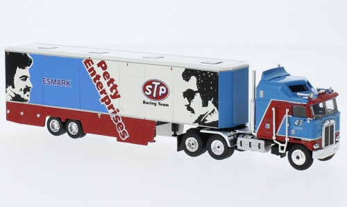 Brekina 85736 - Kenworth K 100 Aerodyne Renntransport-SZ 1980, STP,