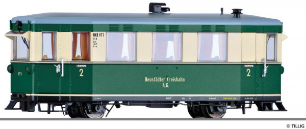 Tillig 02946 - NKB Triebwagen VT1 creme/grün Ep.3, "Neustädter Kreisbahn"