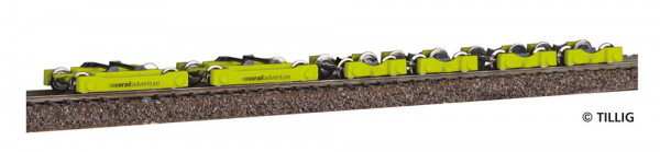 Tillig 09837 - Set Loco Buggy der RailAdventure GmbH, bestehend aus zwei großen Loco-Buggys und vier