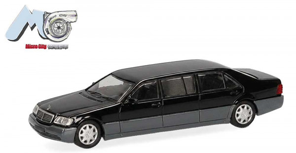 Herpa 87MC000117 - MB S600 Pullmann, schwarz/silb
