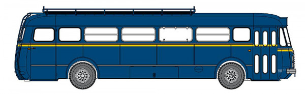 REE CB-132 - Renault Omnibuc R4190 blau mit gelbem Zierstreifen