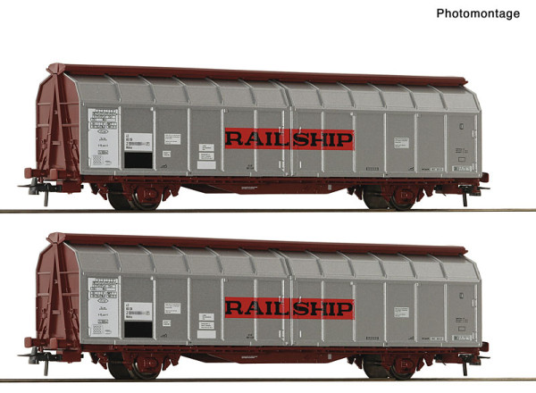 Roco 6600261 - DB 2er Set Schiebewandwagen "Railship" DB E4