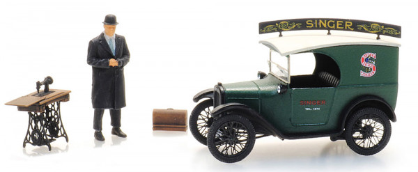 Artitec 387.531 - Austin 7 Kastenwagen Singer + Verkäufer