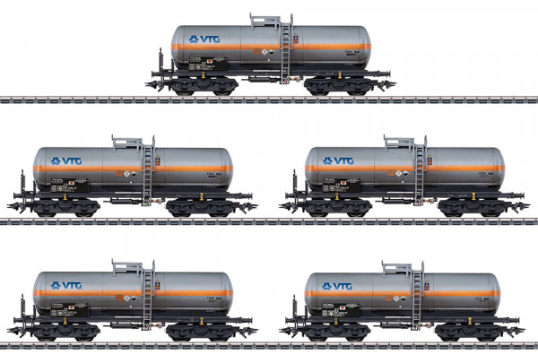 Märklin 46465 - DB Set 5-teilig Chlorgaskesselwagen Ep. 5, "VTG" , Wagen betriebsgerecht gealtert