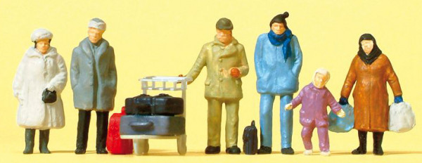 Preiser 14038 - Reisende in winterlicher Kleidung 6 teilig