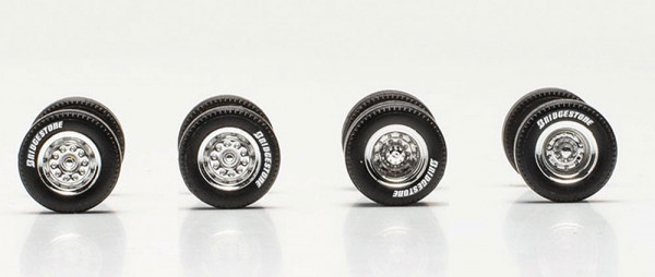 Herpa 054317 - Zubehör Radsatz chrom "BRIDGESTONE" (1xLenk/1xLift/2xAntrieb/3xAuflieger)