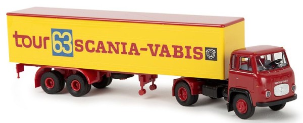 Brekina 85156 - Scania LB 76 Koffer-Sattelzug "Scania Tour 63"