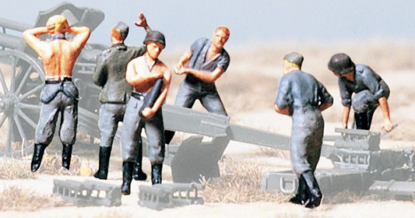 Preiser 16537 - Kanoniere zu 10,5 cm leFH 18 Deutsches Reich 1939-45 7 unbemalte Miniaturfiguren Bau