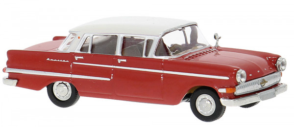 Brekina 20812 - Opel Kapitän 2.6 P2 rot mit weißem Dach 1959