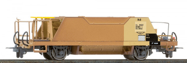 Bemo 2253121 - RhB Xc 9421 Schotterwagen gelb/rostig