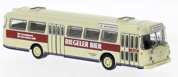 Brekina 59377 - Büssing Senator 12 D 1962, Freiburg - Riegeler Bier,