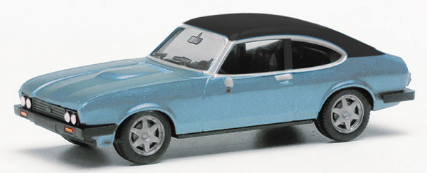 Herpa 430807-002 - Ford Capri II mit Vinyldach, miamiblau metallic