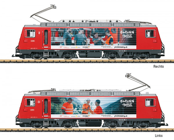 LGB 23105 - MGB Ellok HGe 4/4II "Mitarbeiterwerbung" Ep.6, DCC + Sound