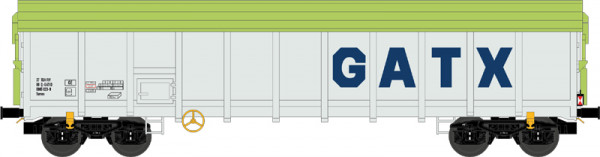 NME 550690 - Güterwagen m. Schwenkdach Tamns "GATX", m. Zugschl.bel. DE, grau/grün