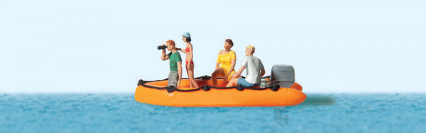 Preiser 10764 - Familie im Schlauchboot