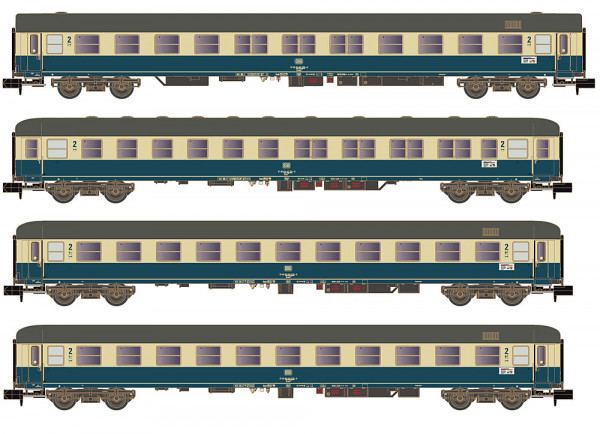 Hobbytrain H22207 - 4er Set Personenwagen DB, Ep.IV, Turnus Ferienzug, Set 2