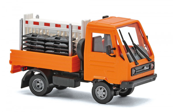Busch 42254 - Multicar M26 mit Schrankenzauntransportgestell, orange