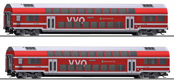 Tillig 01093 - DB AG Set 2-teilig Doppelstockwagen DBpza780.4 Ep.6, Teil2, "S-Bahn Dresden"